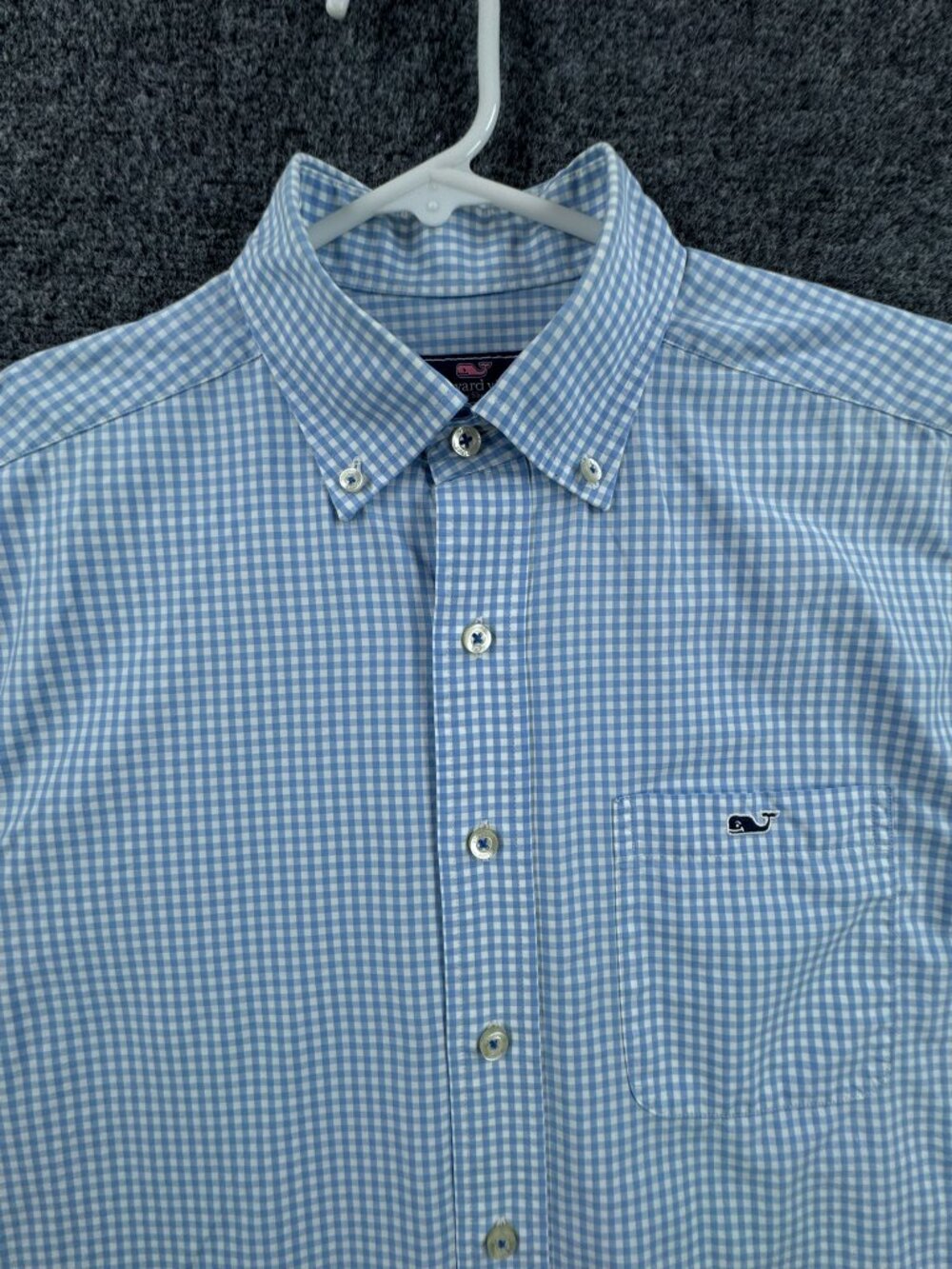 Vineyard Vines All Cotton Classic Fit Tucker Men Button-Down Blue White Check